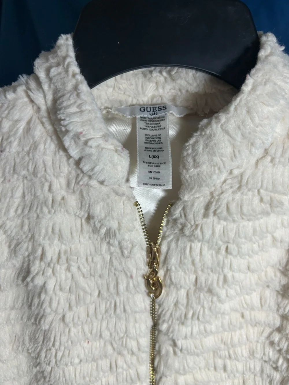Guess Kids Ivory Faux Fur/Sherpa Vest from Guess